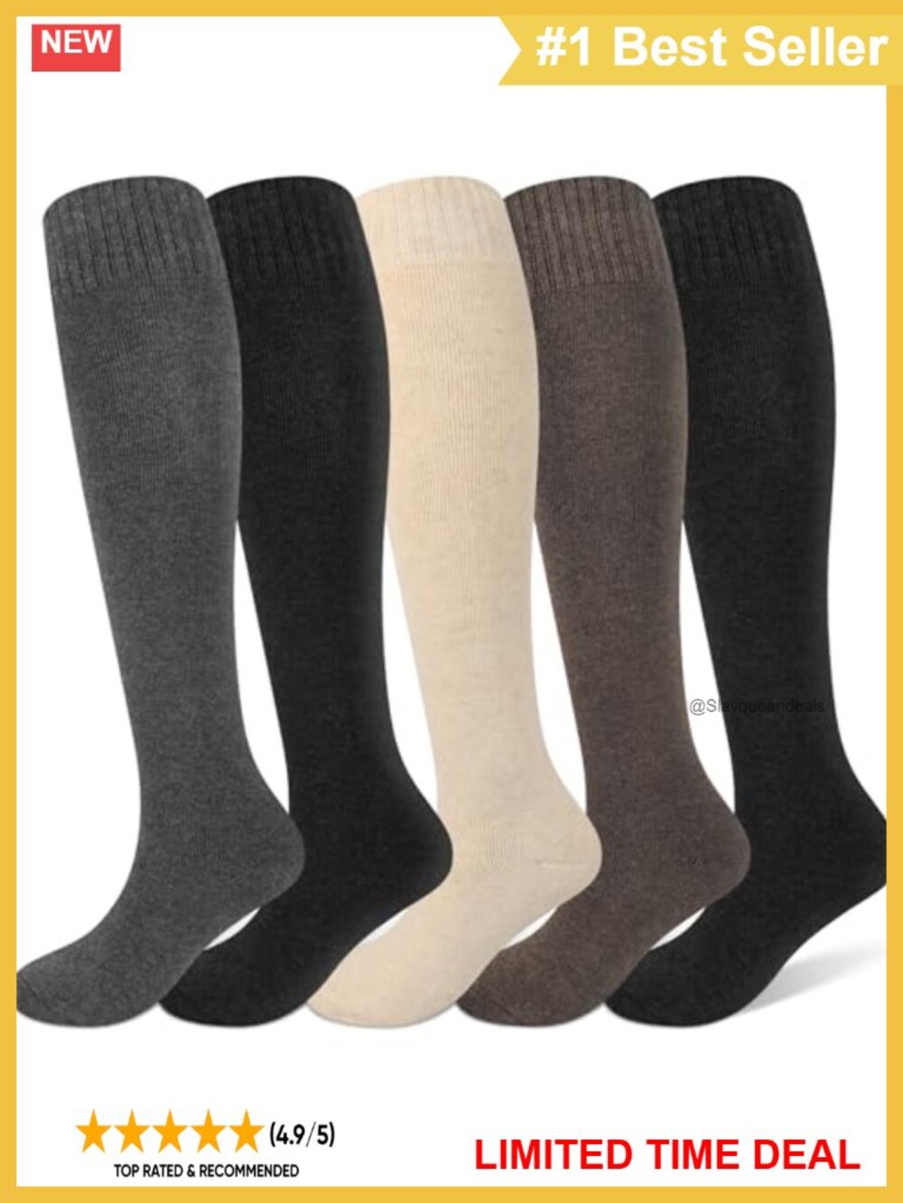Thick Knee High Socks Winter Boot Long Socks Cotton Blend Warm Women